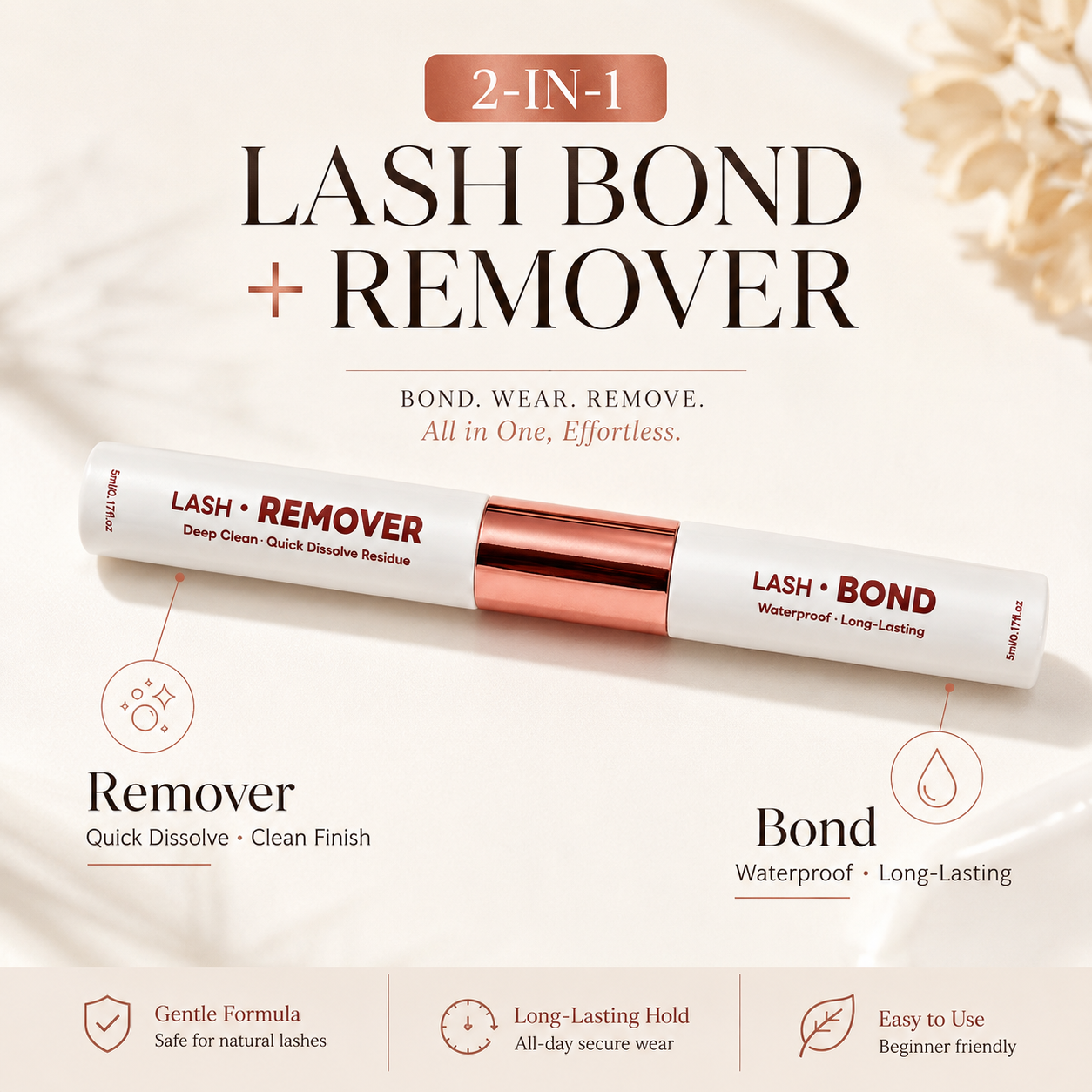 Eyelash Extension Gel Remover - 2 in 1 Cluster Lash Bond