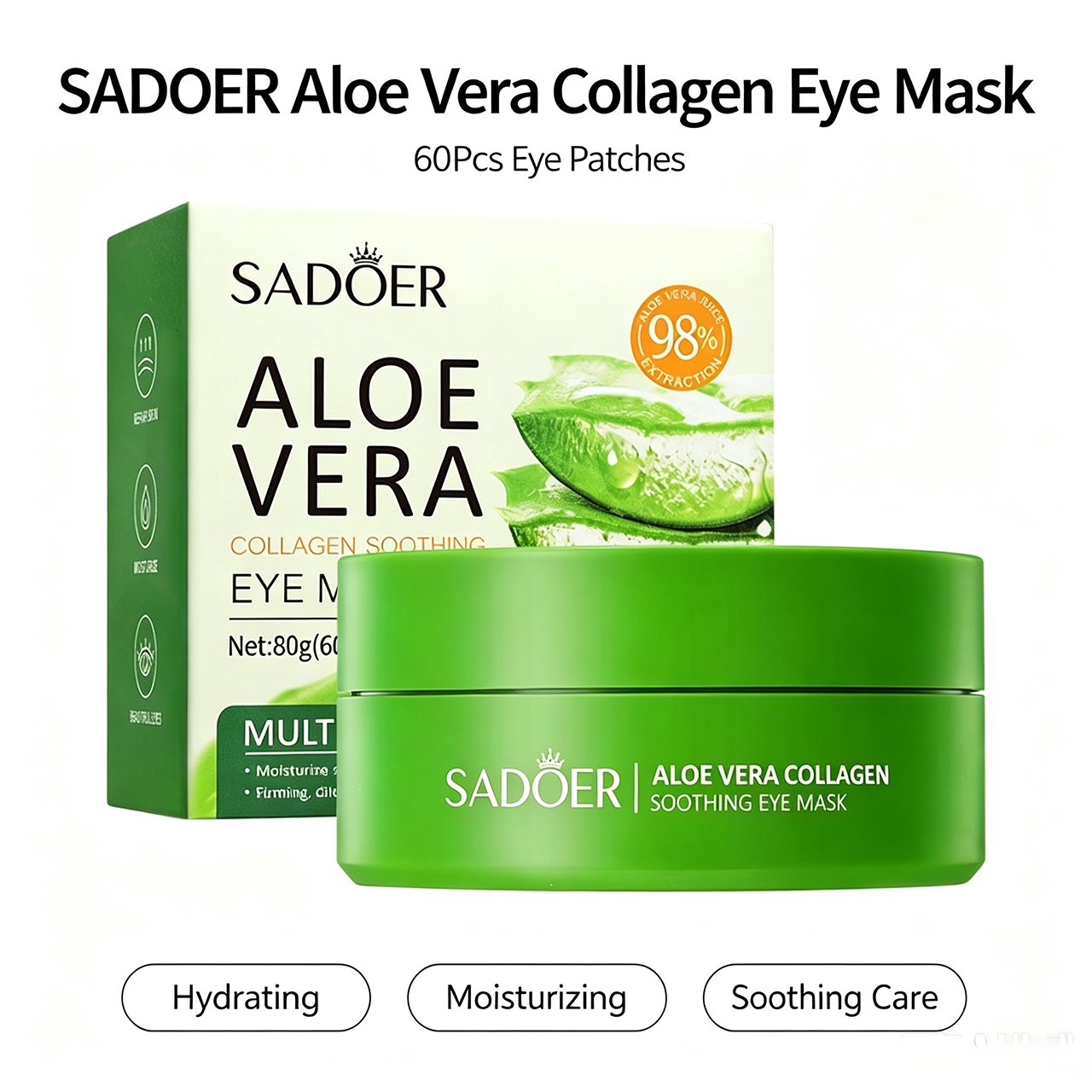 Eye Pad Collagen - SADOER 60pcs Collagen Aloe Vera Eye