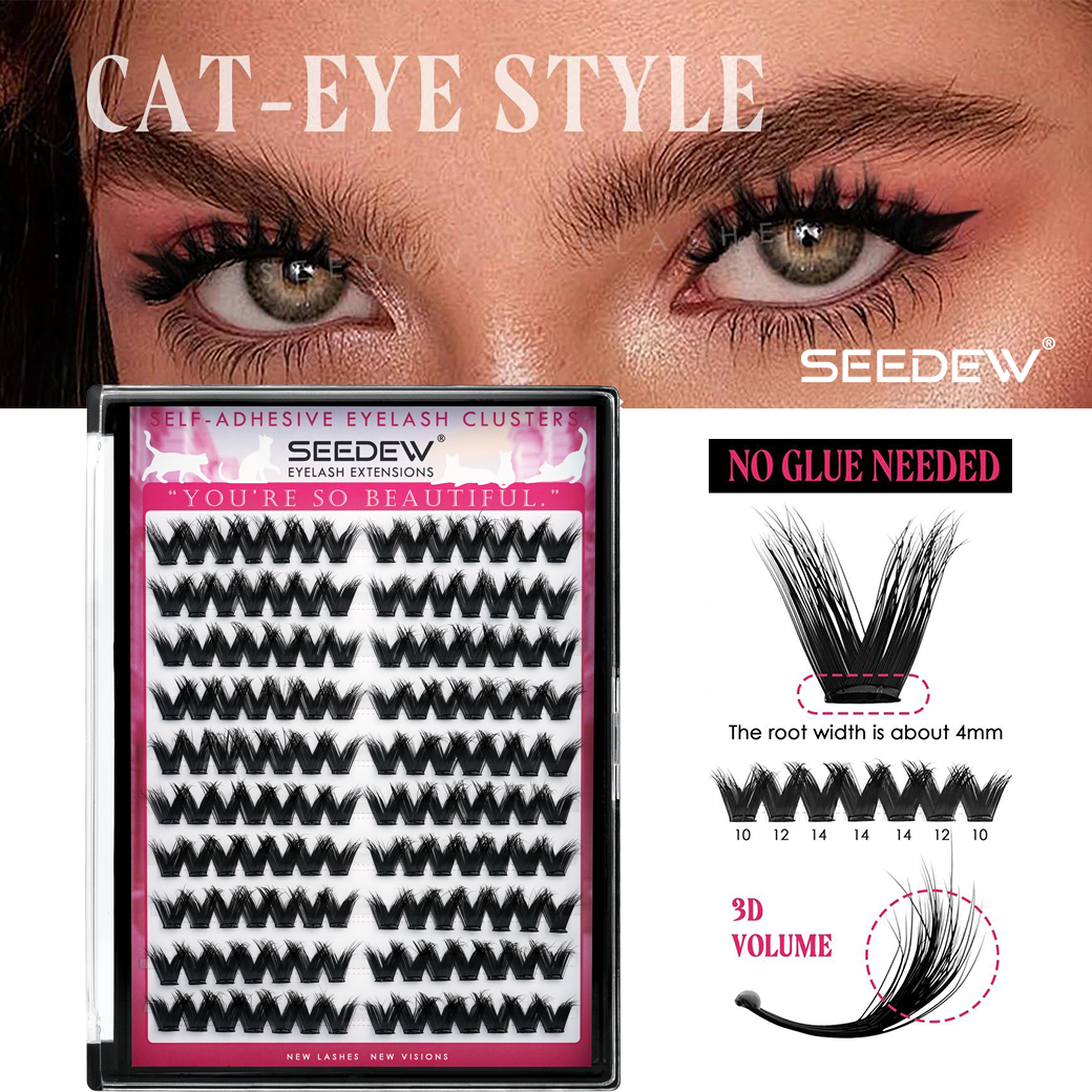 SEEDEW 3D V-shaped Thick False - Eyelash Extension With Glue recension och pris