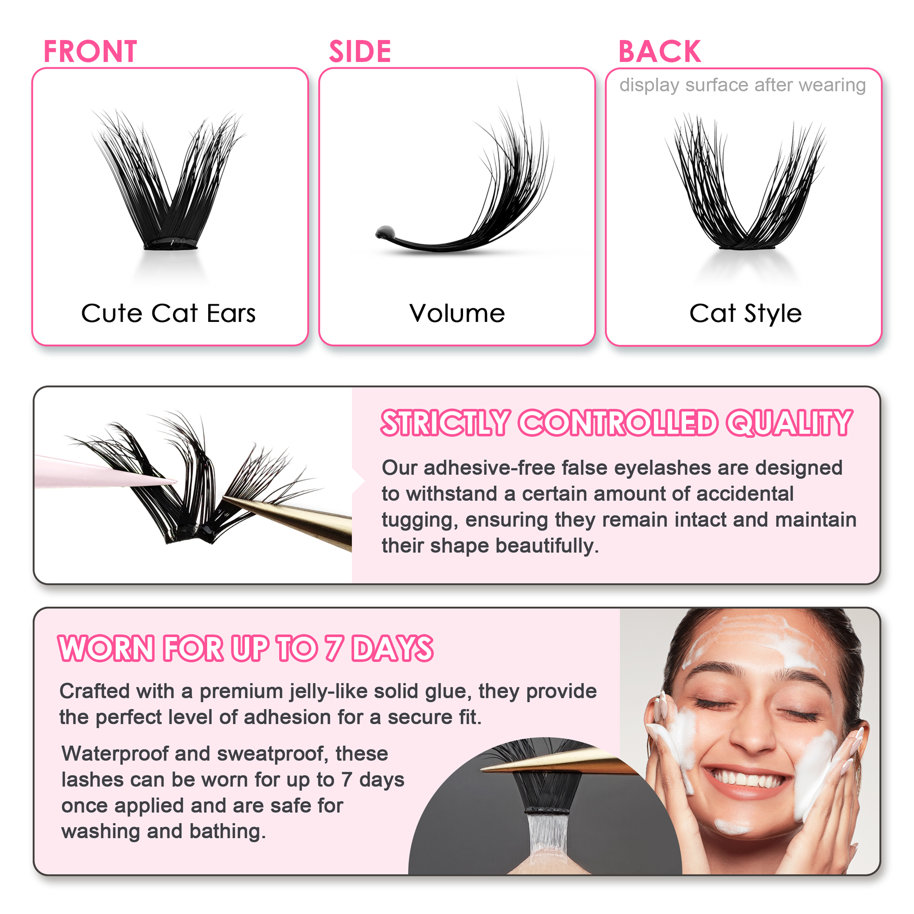SEEDEW 3D V-shaped Thick False - Eyelash Extension With Glue recension och pris