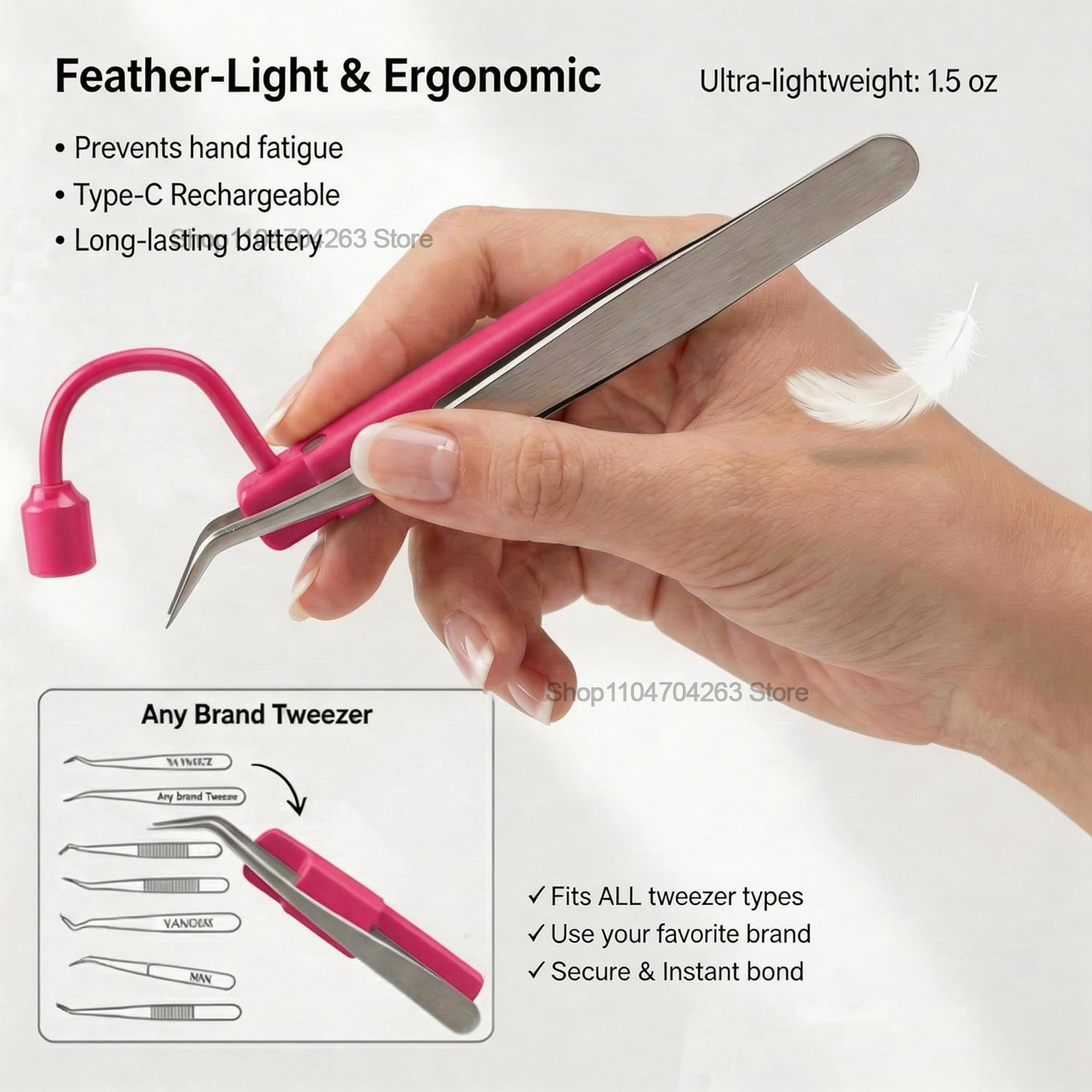 Mini UV Lash Light 180° Rotati - Lash Extension Tweezers recension och pris