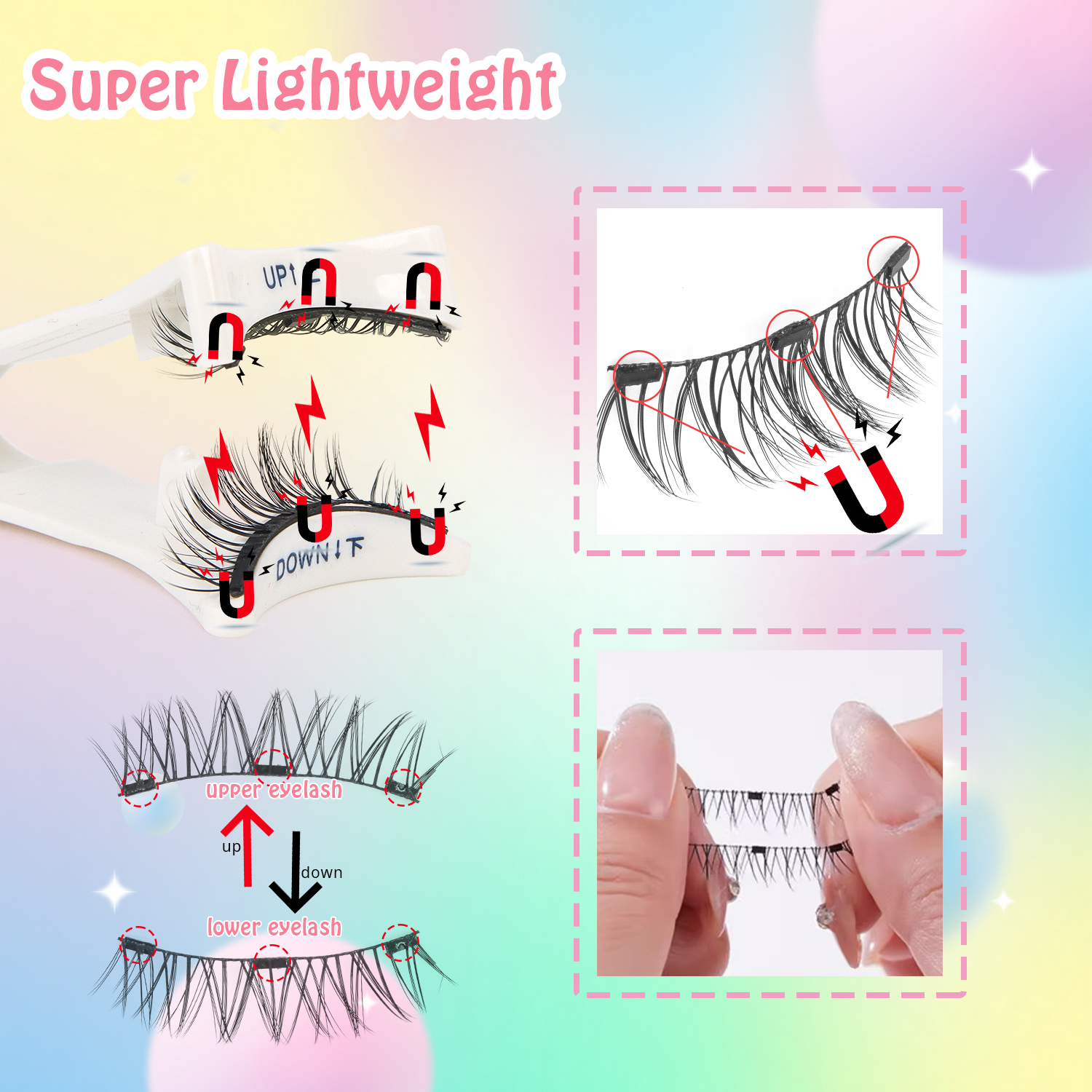 1 Pair Magnetic Eyelashes Set  - Lash Extension Tweezers recension och pris