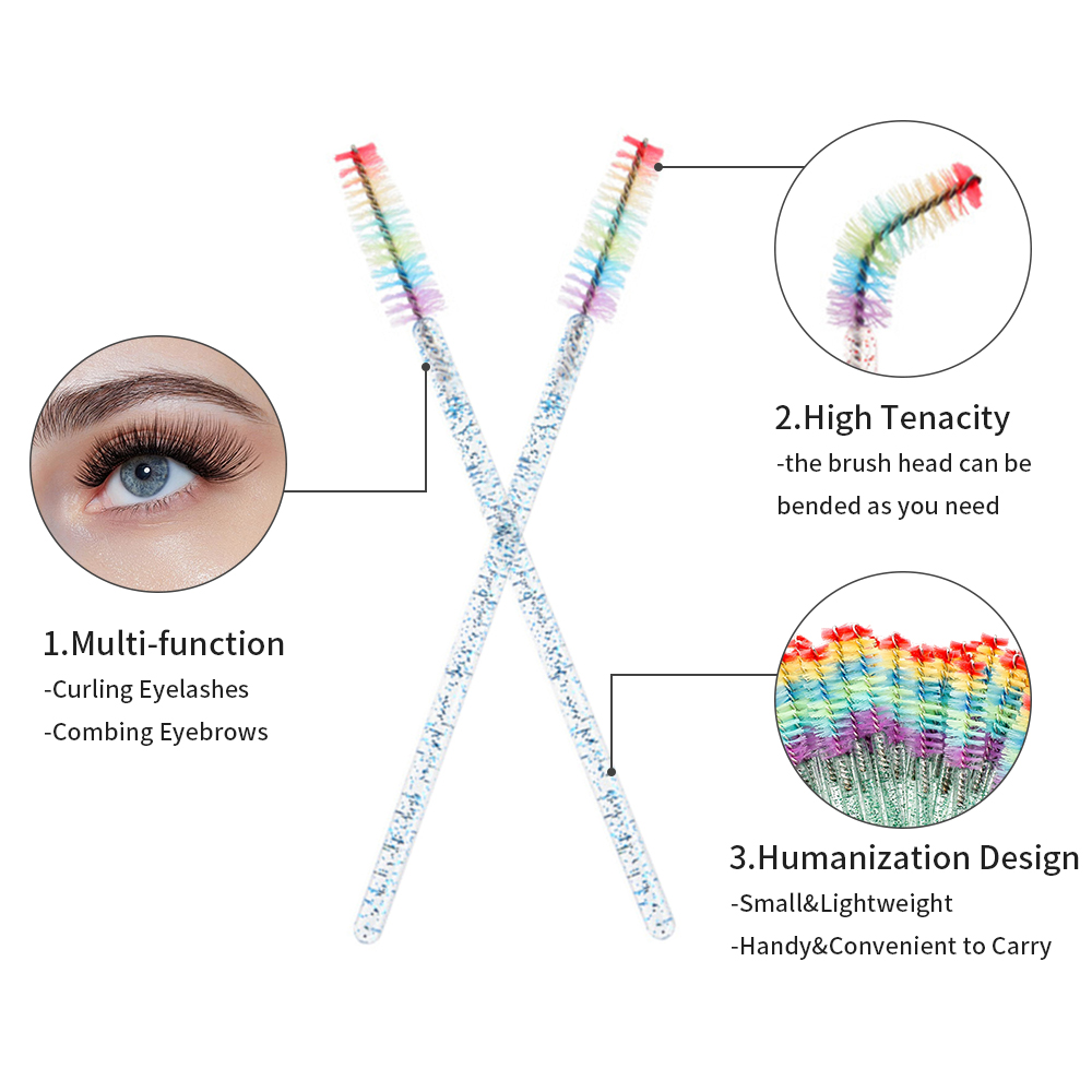 50PCS Rainbow Crystal Eyelash  - Eyelash Extension Guide recension och pris