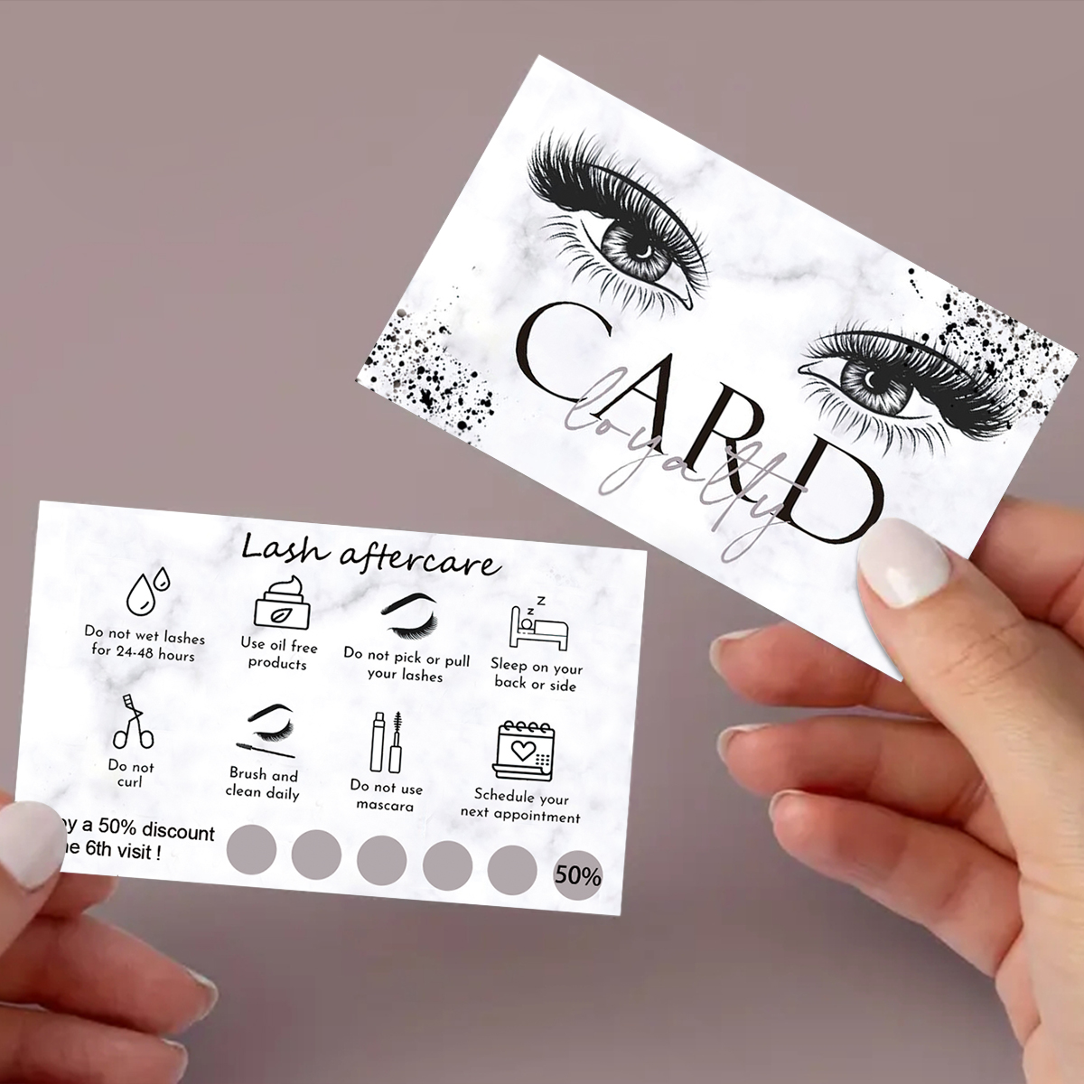 50Pcs/lot Marble Eyelash After - Eyelash Extension Menu recension och pris