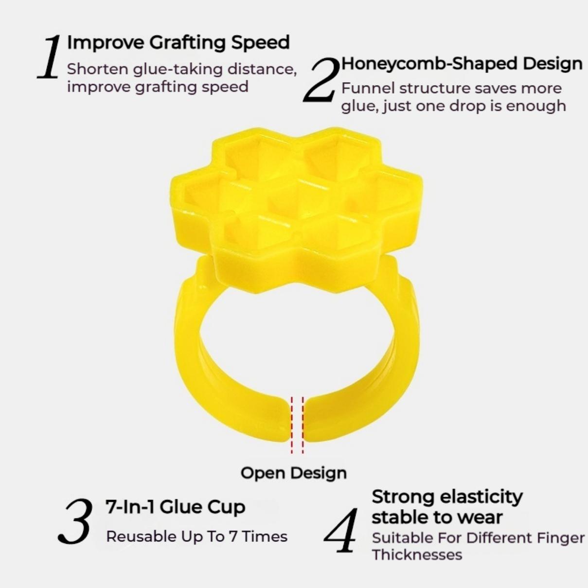 50PCS Holder Ring Cups for Eye - Eyelash Extension Guide recension och pris