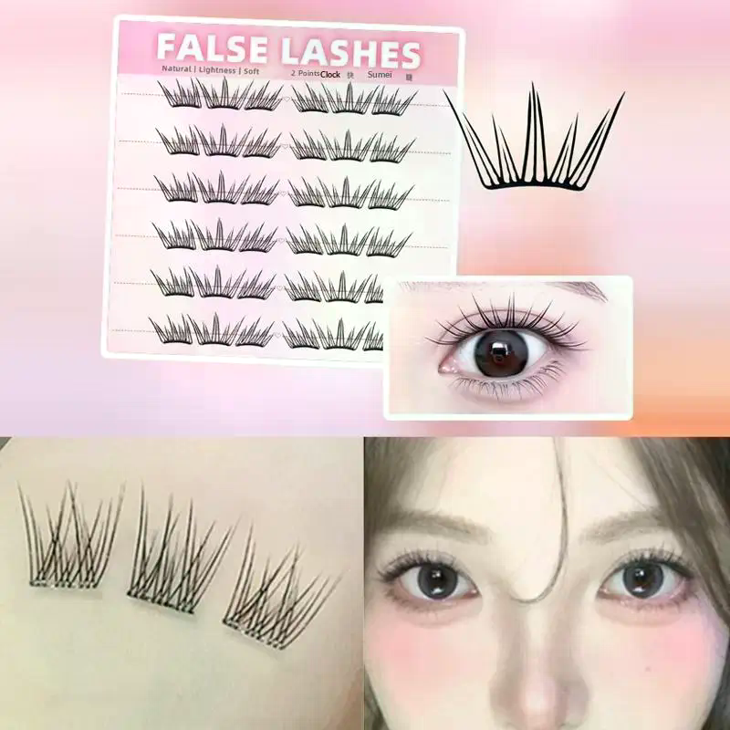 6 Rows Dense Natural False Eye - Eyelash Extension With Glue recension och pris