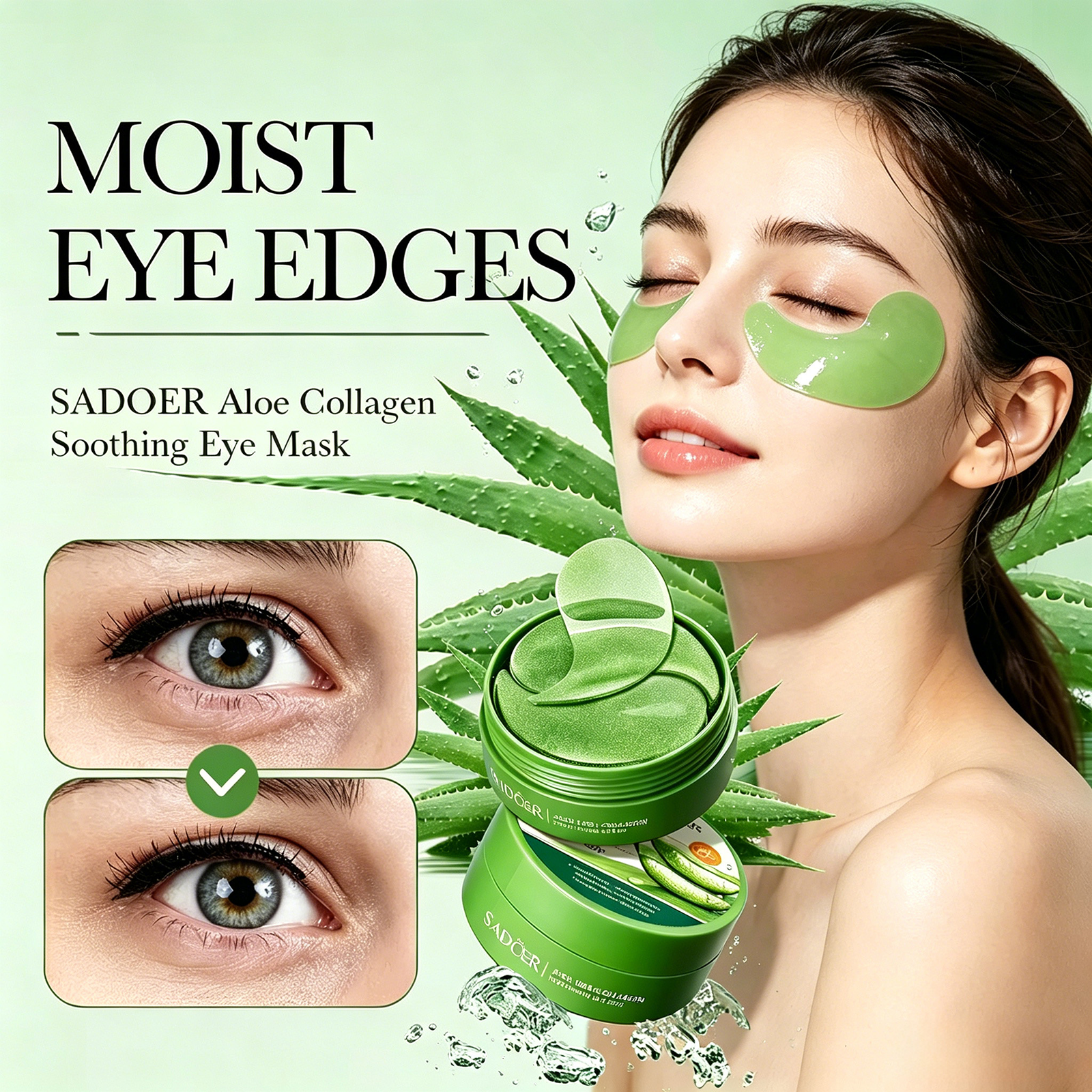 SADOER 60pcs Collagen Aloe Ver - Eye Pad Collagen recension och pris