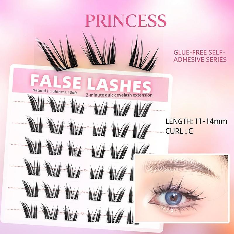 6 Rows Dense Natural False Eye - Eyelash Extension With Glue recension och pris