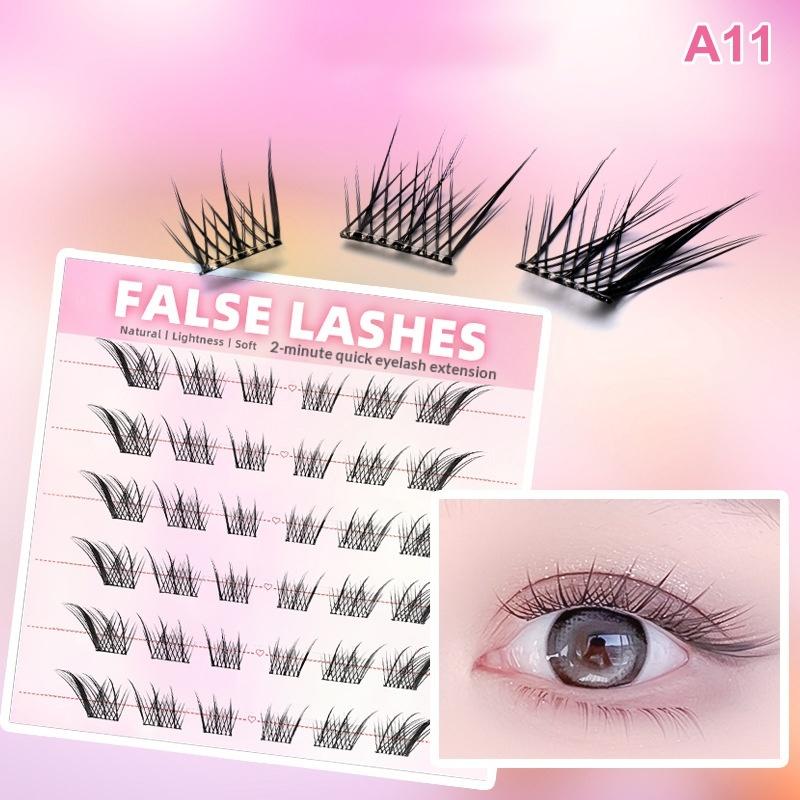 6 Rows Dense Natural False Eye - Eyelash Extension With Glue recension och pris