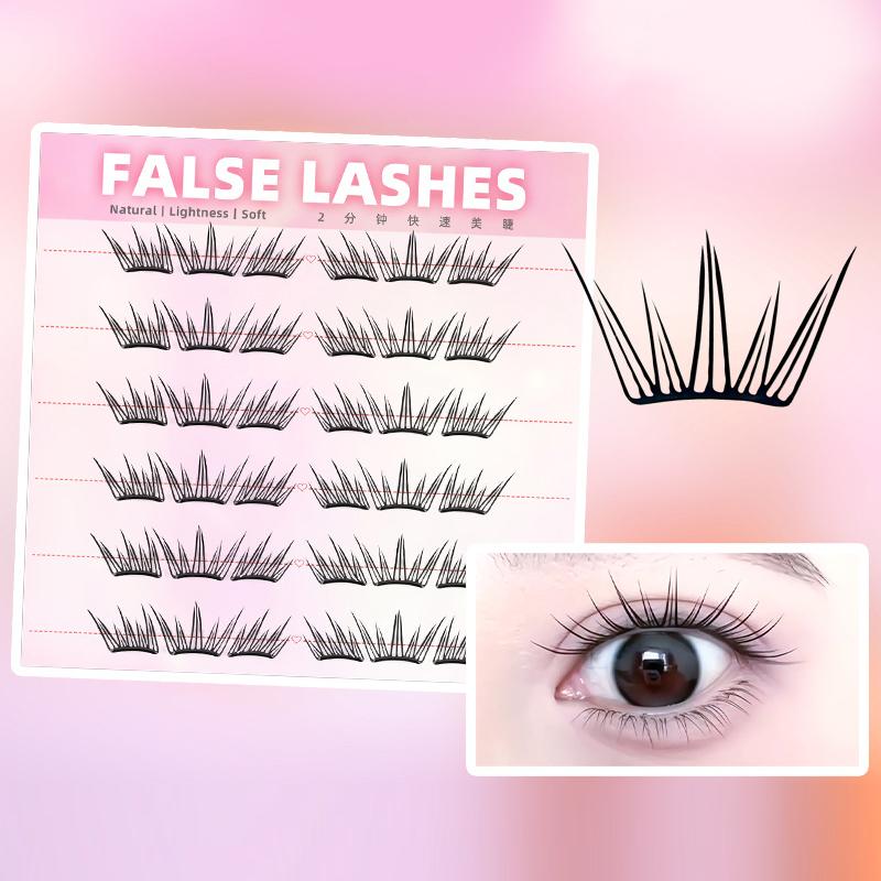 6 Rows Dense Natural False Eye - Eyelash Extension With Glue recension och pris
